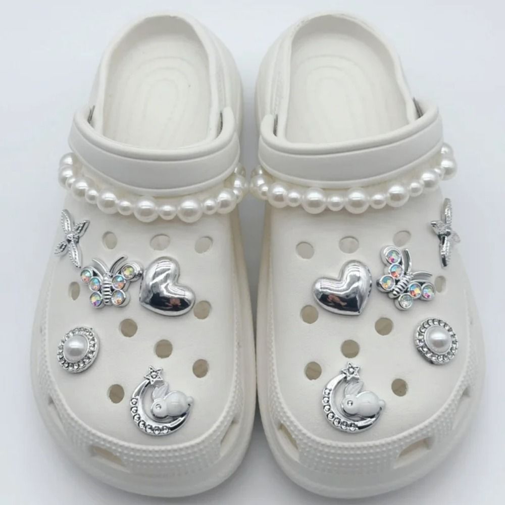 DIY Butterfly Pearl Shoe Charms for Girls Party Gift