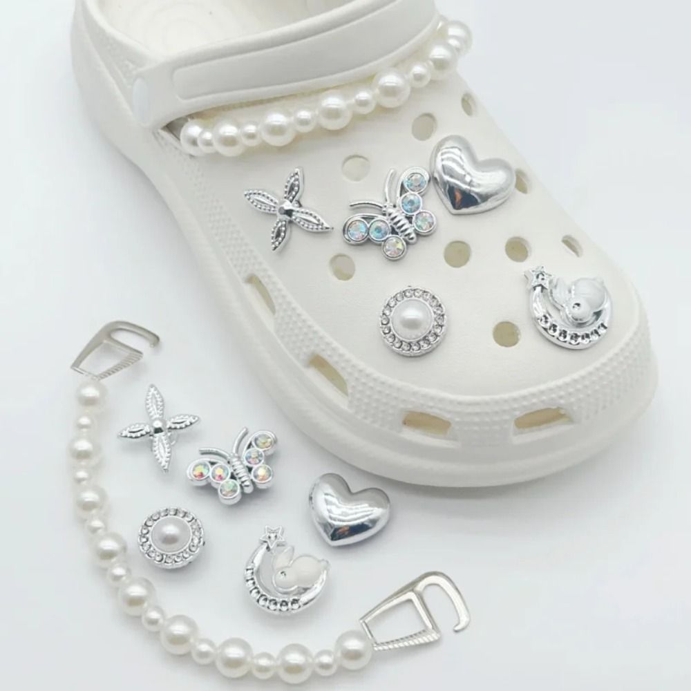 DIY Butterfly Pearl Shoe Charms for Girls Party Gift