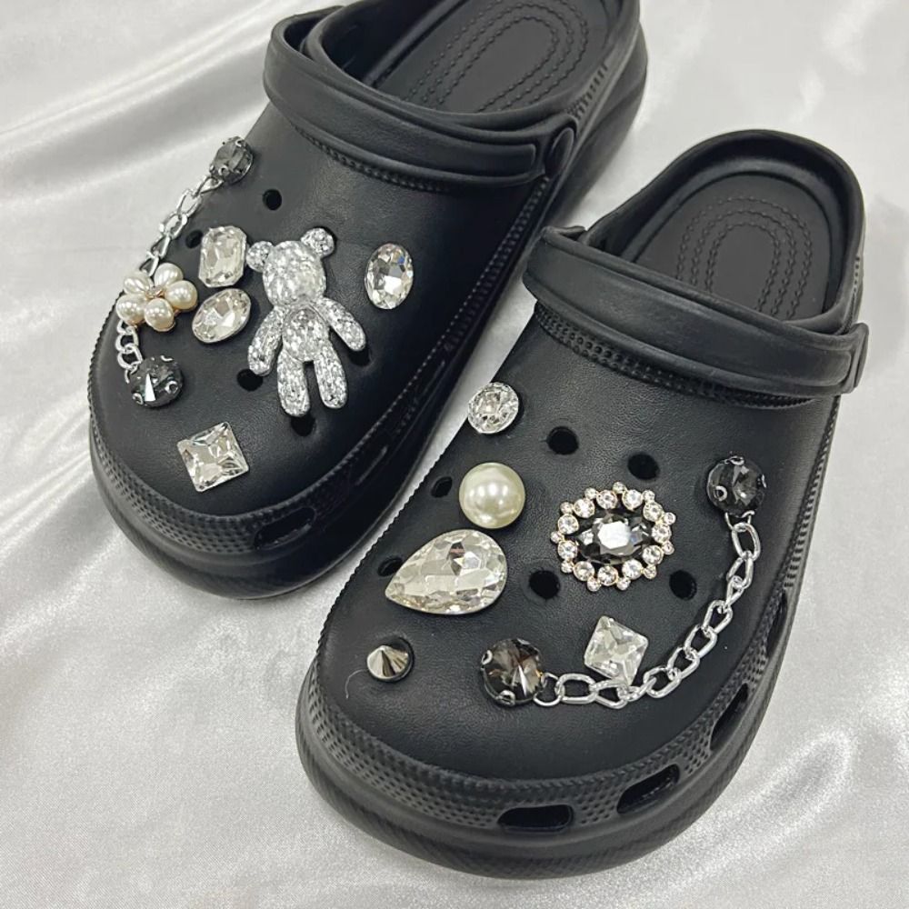 Trendy Rhinestone Shoe Charms for Women's Shoes & JIBS Clogs