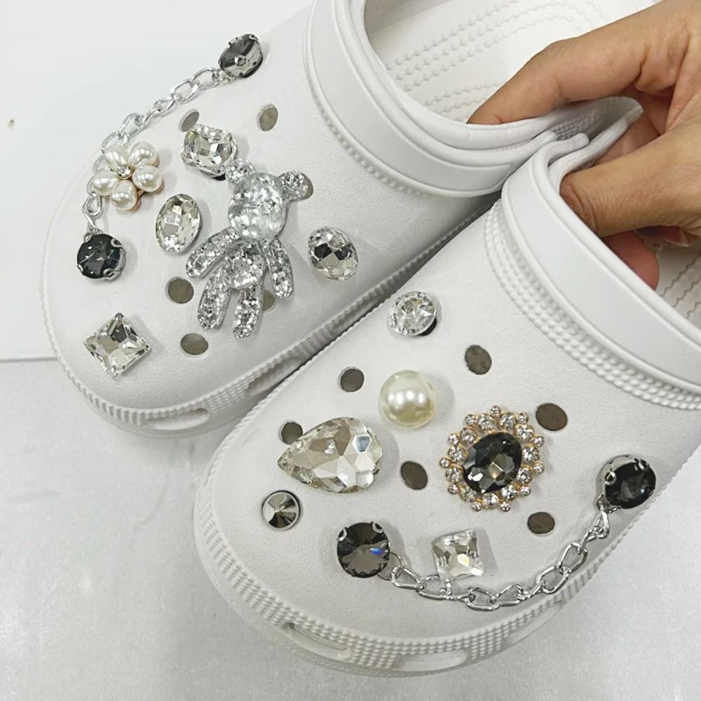 Trendy Rhinestone Shoe Charms for Women's Shoes & JIBS Clogs