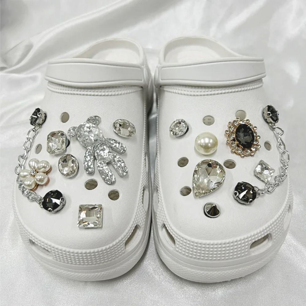 Trendy Rhinestone Shoe Charms for Women's Shoes & JIBS Clogs