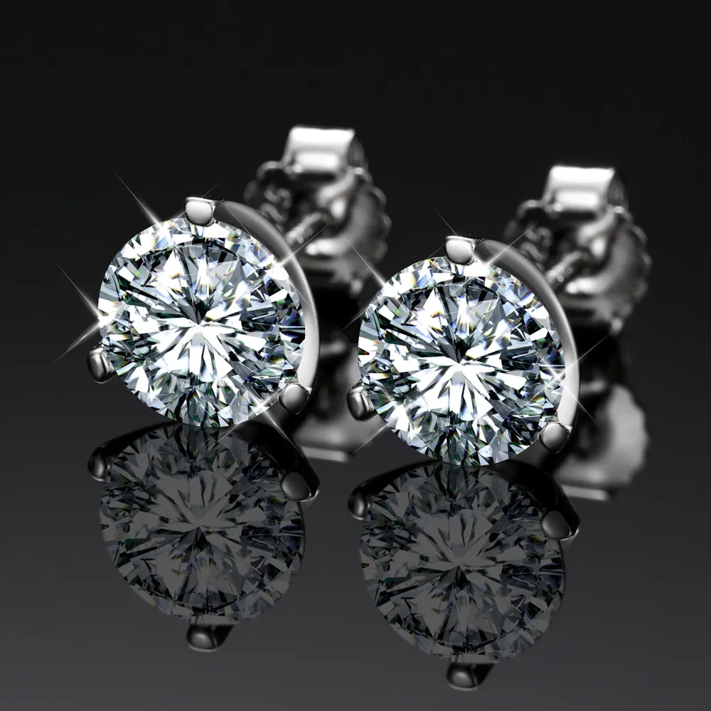 Real 1.5 Carat Moissanite 925 Silver Stud Earrings 